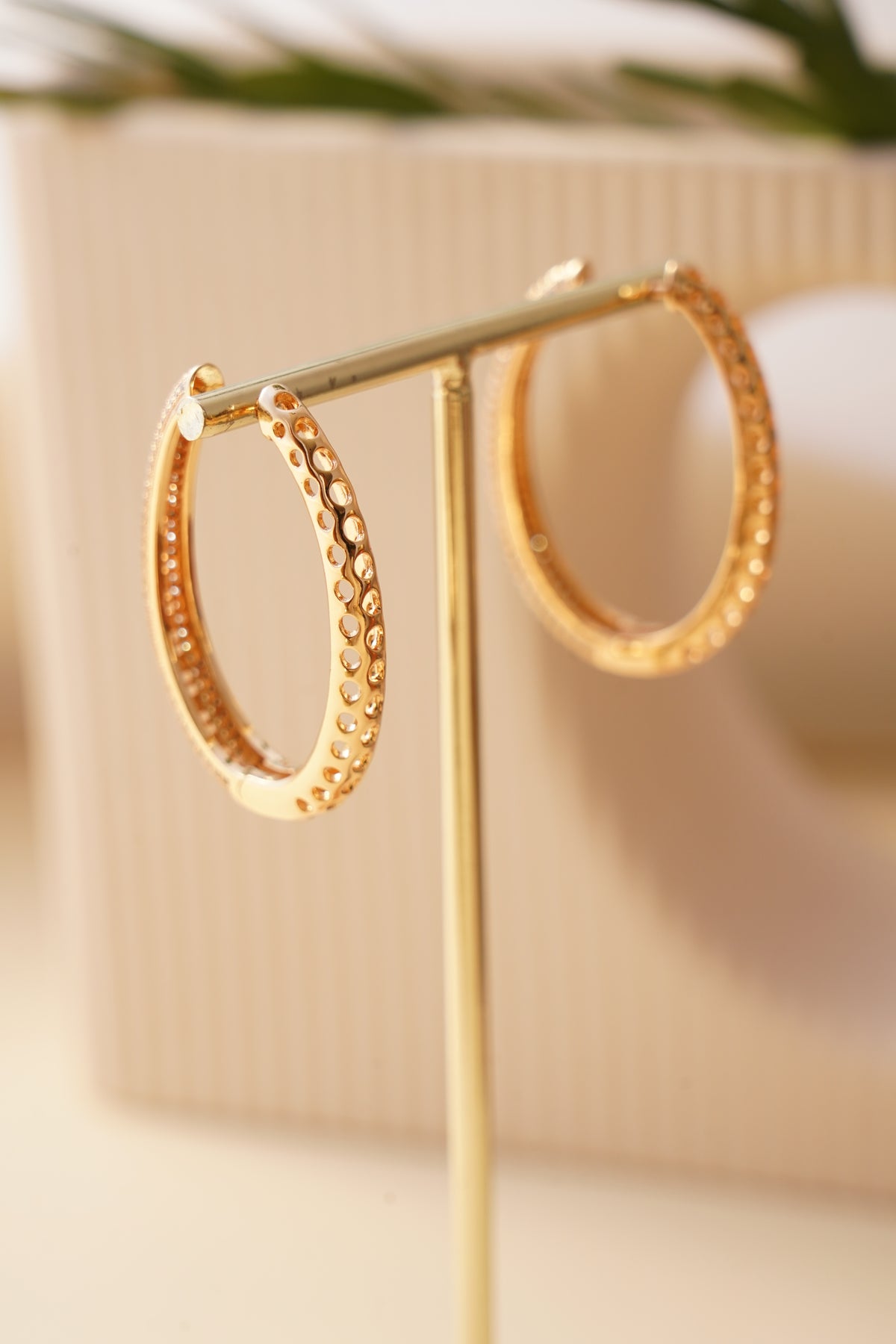 Celeste Pavé Hoops
