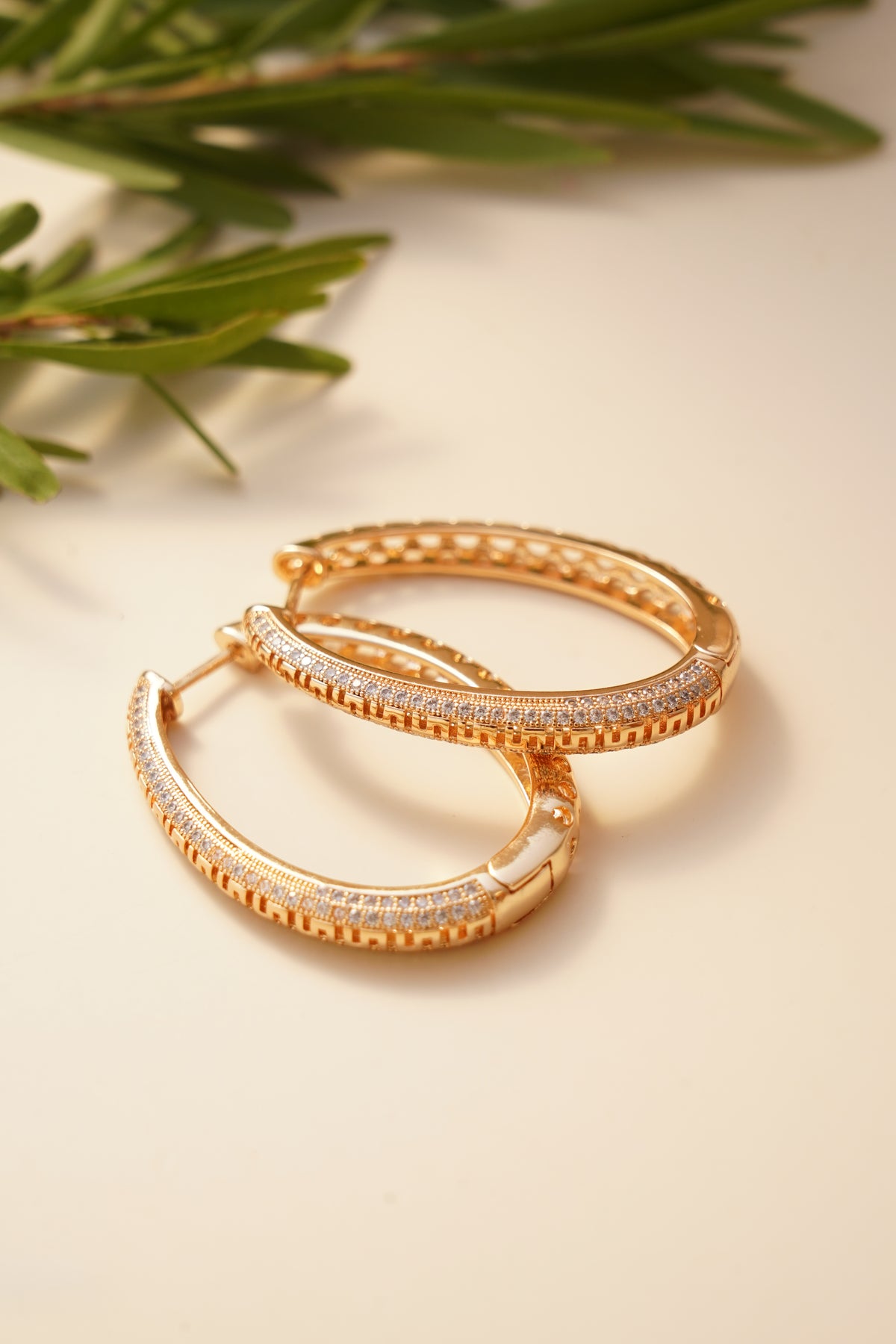 Celeste Pavé Hoops