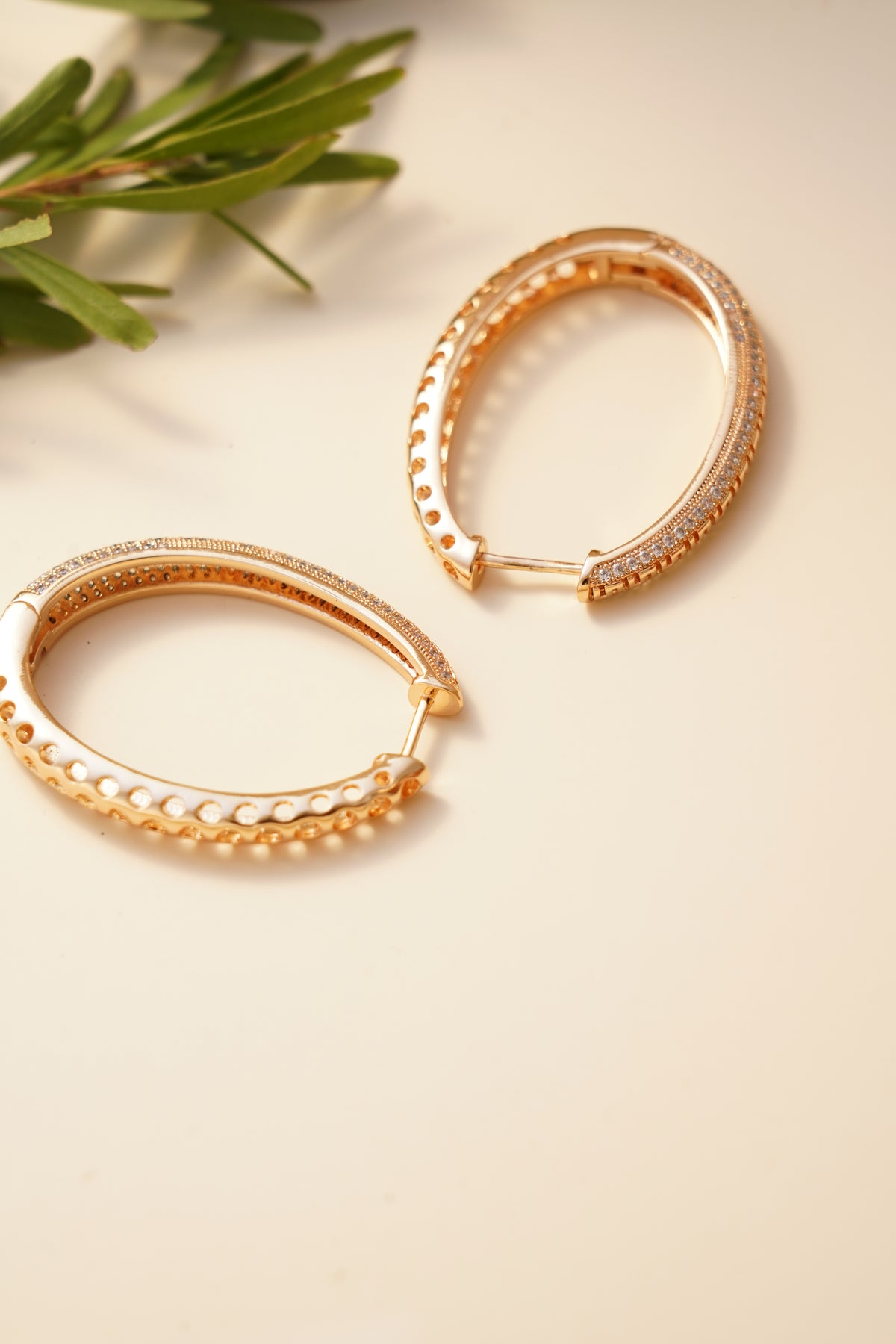Celeste Pavé Hoops