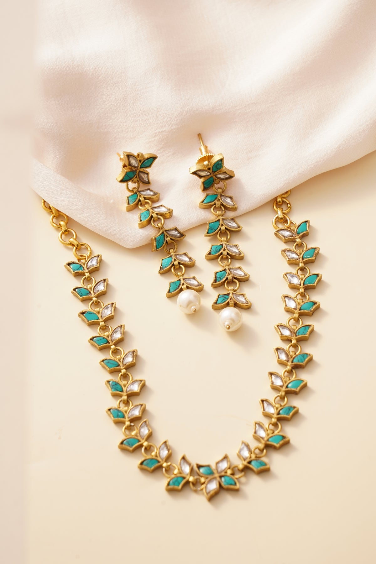 Teal Leaf Set