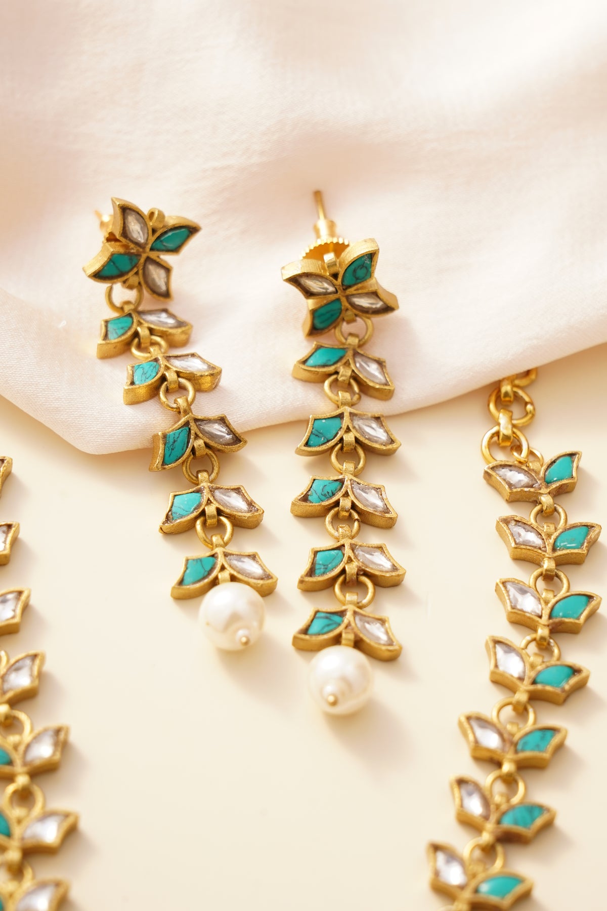 Teal Leaf Set