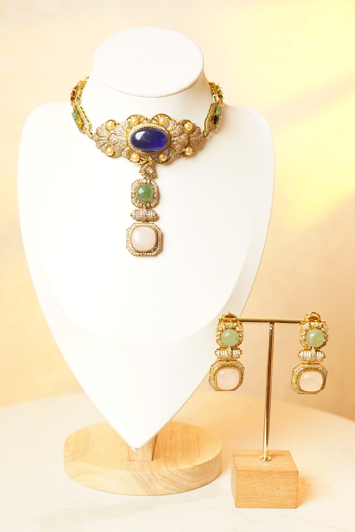 Nayra Blue Gemstone Statement Set