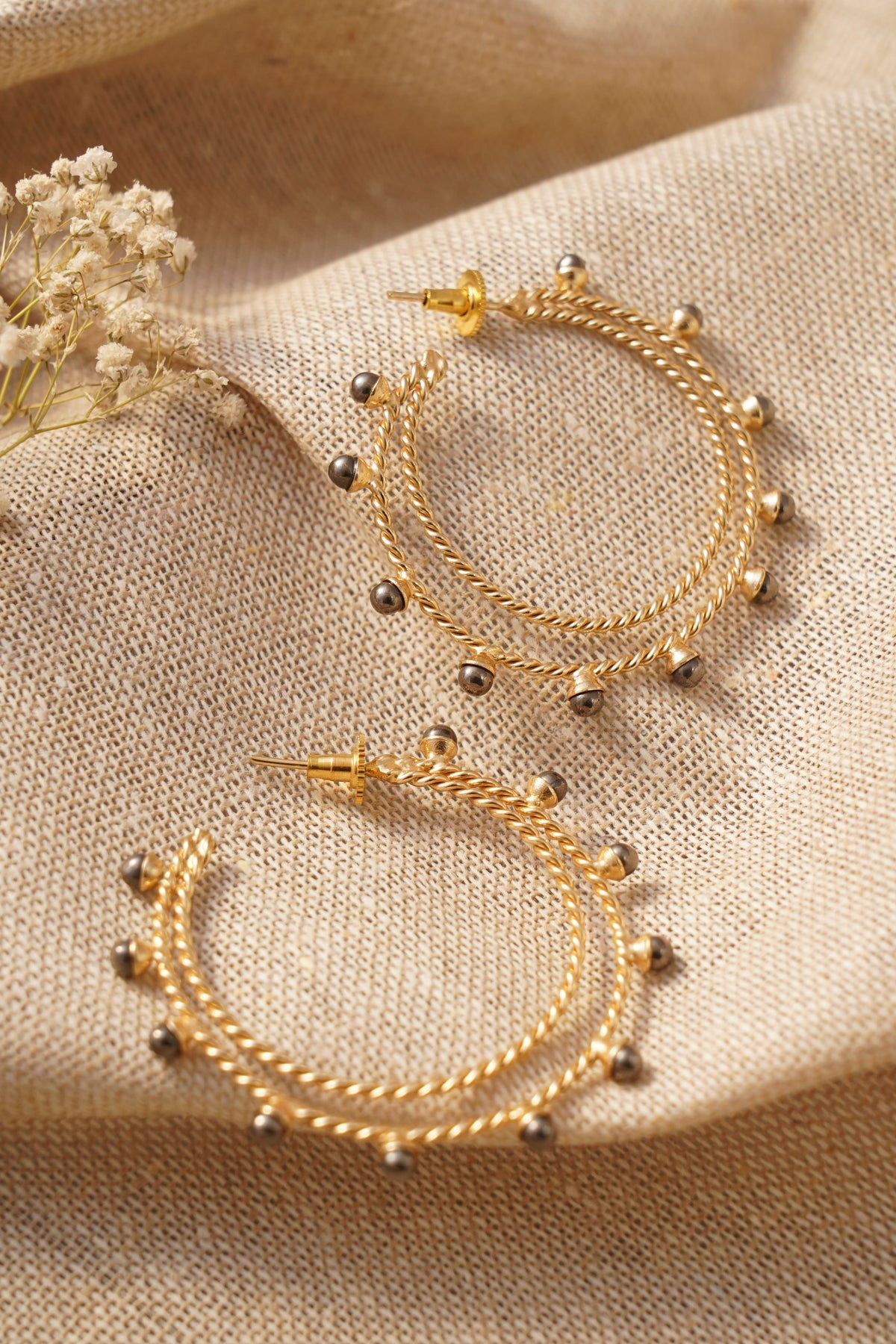 Textured Gold Hoop Earrings